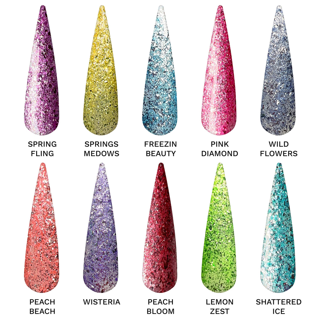 Summer Platinum glitter Gel Polish Collection (10 colors)