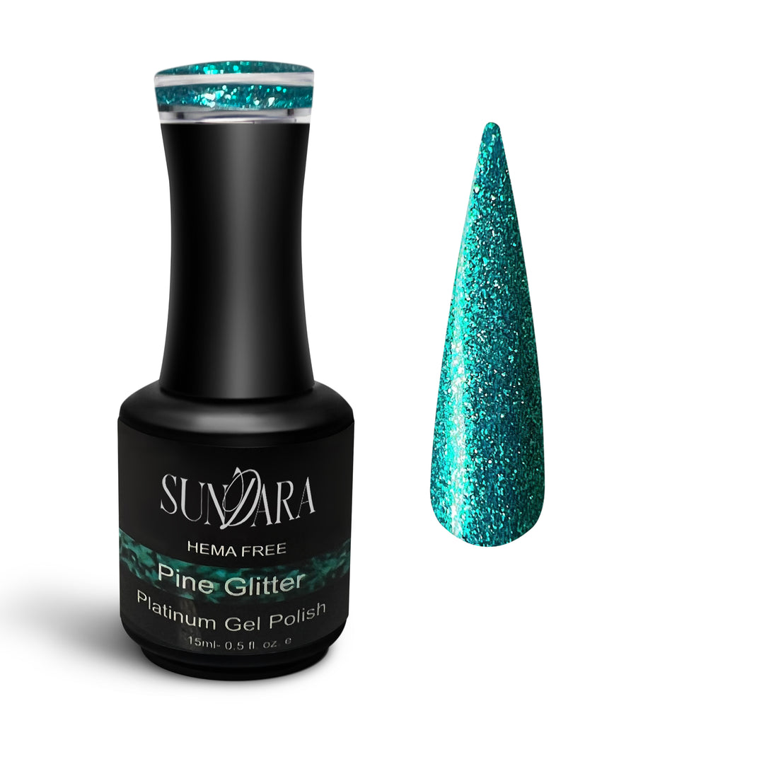 Pine Glitter- Platinum gel polish