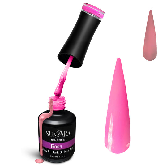 Rose- Glow in Dark Builder Gel