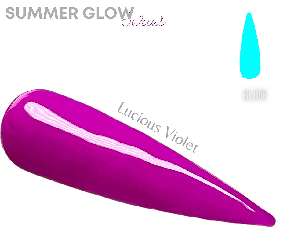Luscious Violet- Glow Acrylic + Dip Powder - Sundara Nails