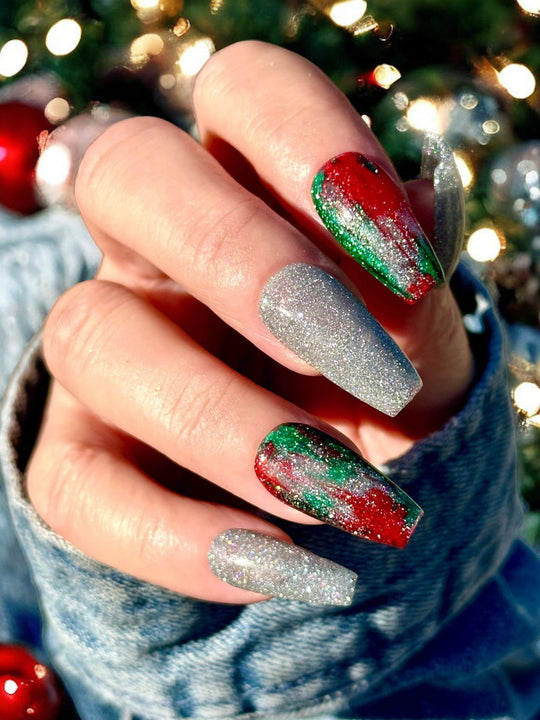 Goddess of light is a diamond glitter with a silver and holographic hue