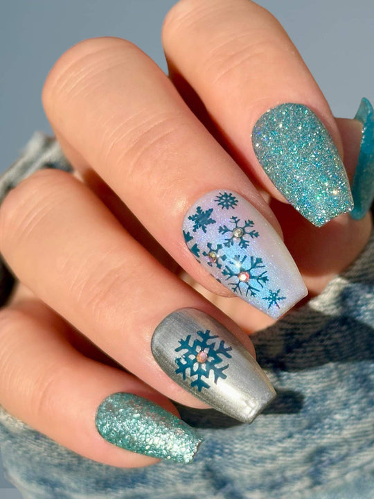 Blue gel polish collection