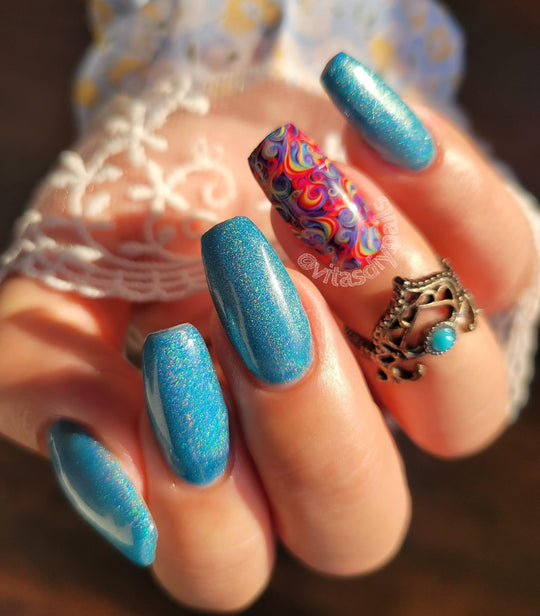 Aqua- Holographic Gel Glitter - Sundara Nails