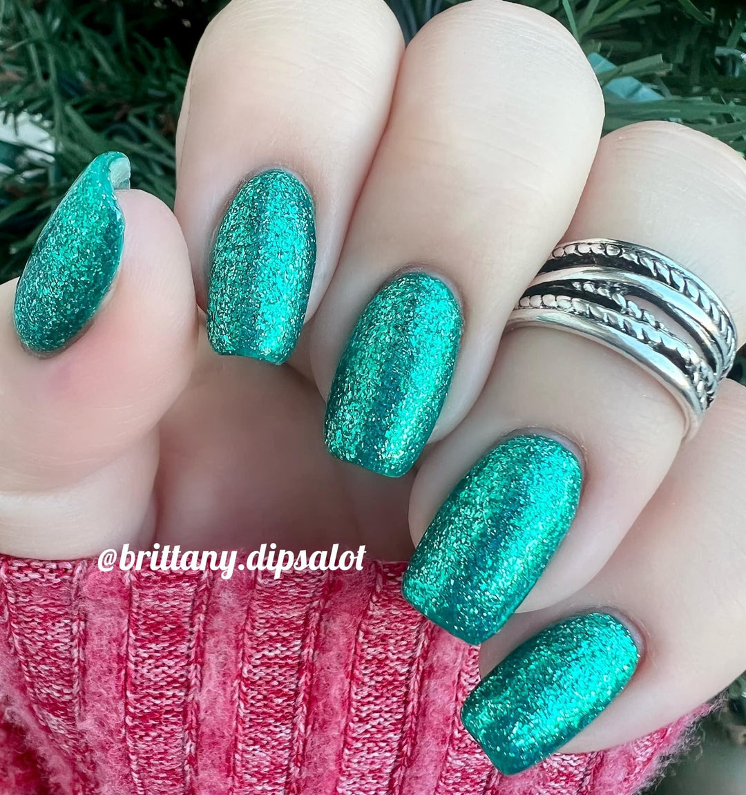 Pine Glitter- Platinum gel polish - Sundara Nails