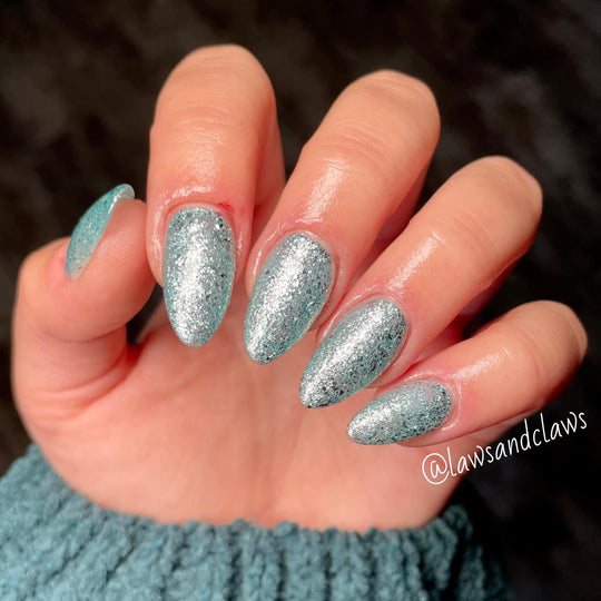 Shattered Ice- Platinum glitter gel polish - Sundara Nails