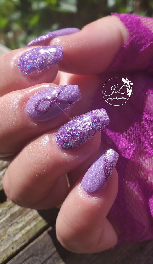 Purple diamond- Gel Line Art - Sundara Nails