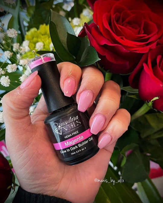 Magenta-Glow in Dark Builder Gel - Sundara Nails