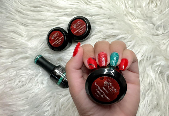 Red Ribbon Christmas (Pudding Gel Trio) - Sundara Nails