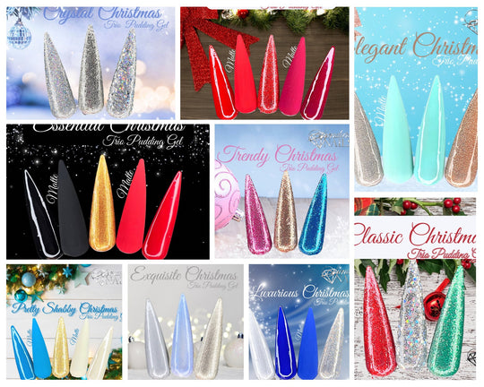 All 9 Christmas Pudding Gel Trio Collection (Pudding Gel Trio) - Sundara Nails