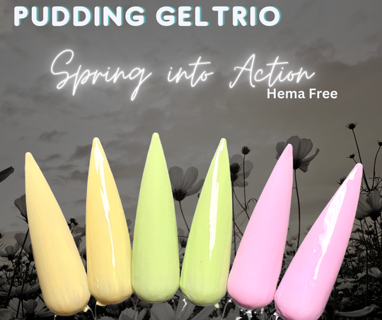 Spring into action (Pudding Gel Trio Pallet) - Sundara Nails
