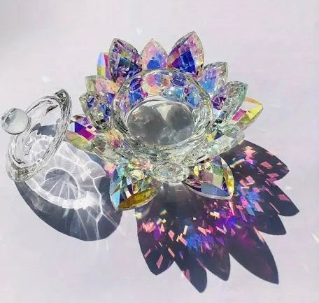 Crystal Lotus Flower Dappen Dish- Iridescent