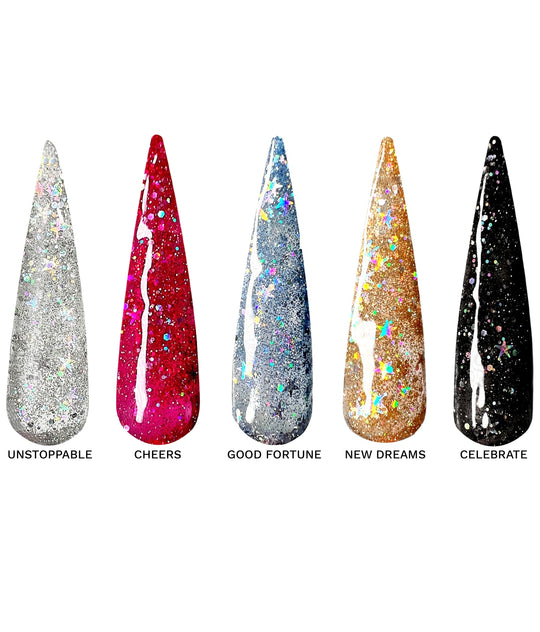 Starlight Gel Collection- 5 colors (Reflective glitter)