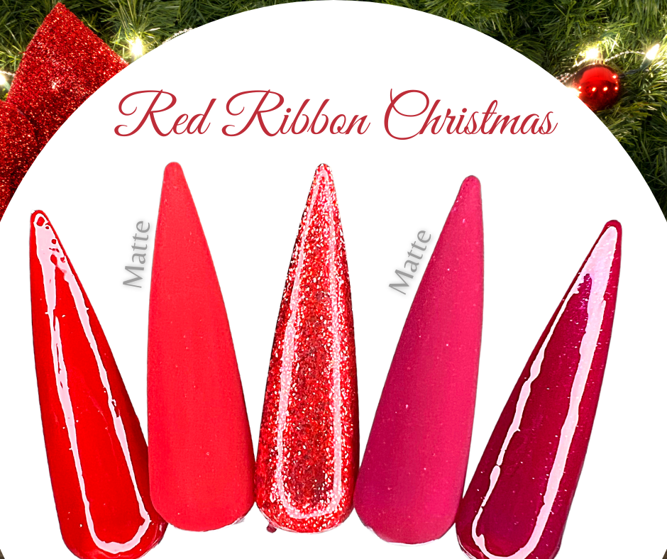 Red Ribbon Christmas (Pudding Gel Trio) - Sundara Nails