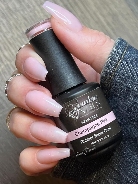Champagne pink- Color Rubber Base Coat (Hema Free) - Sundara Nails
