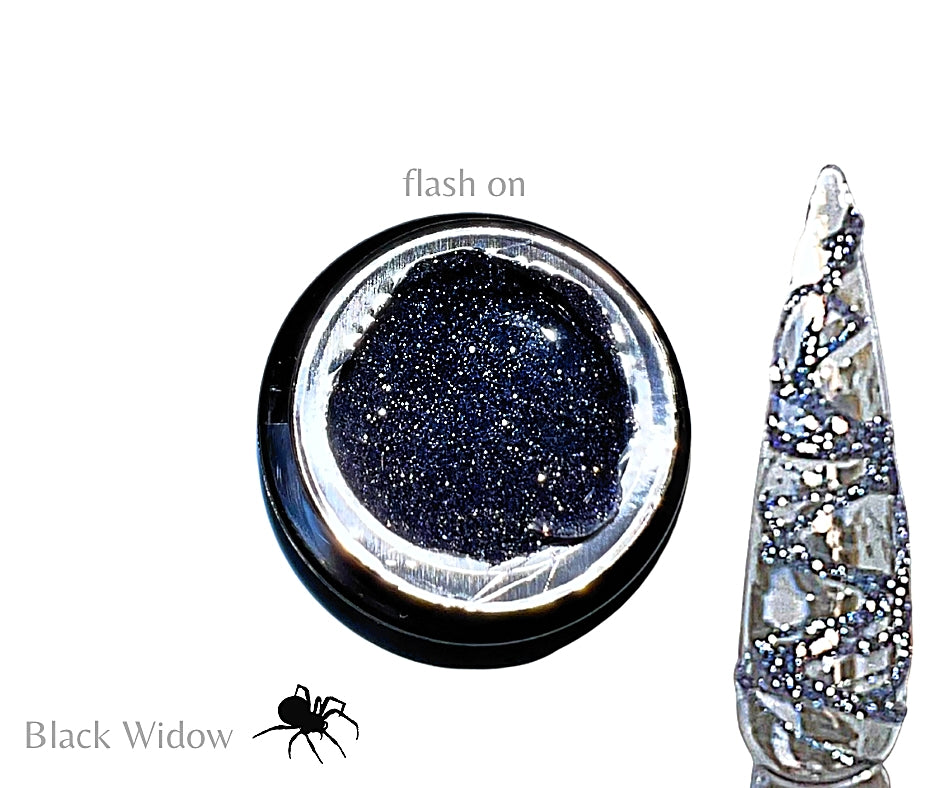 Black Widow -Reflective Spider Gel - Sundara Nails