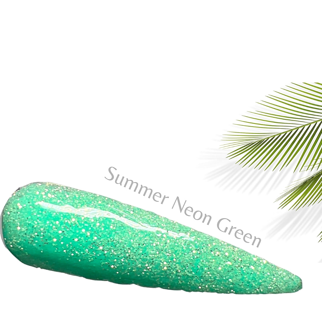 Summer Neon Green-Reflective Dip - Sundara Nails