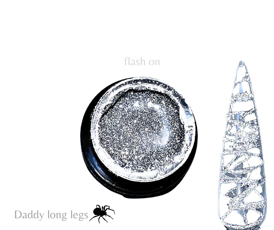 Daddy Long Legs- Reflective Silver Spider Gel - Sundara Nails