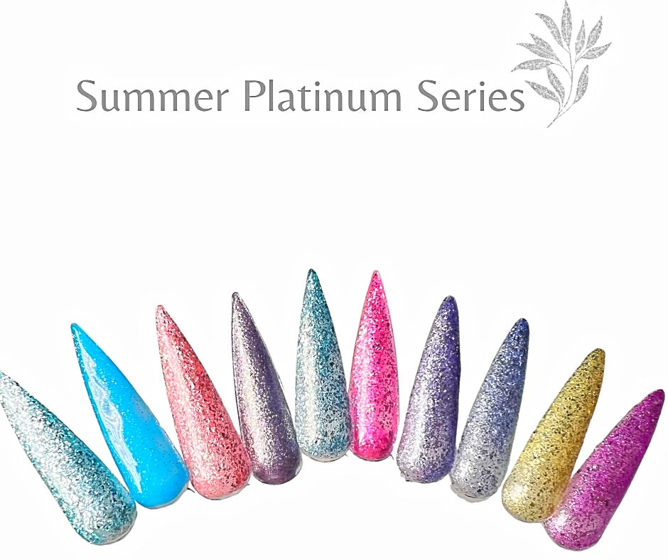 Summer Platinum glitter Gel Polish Collection (10 colors)