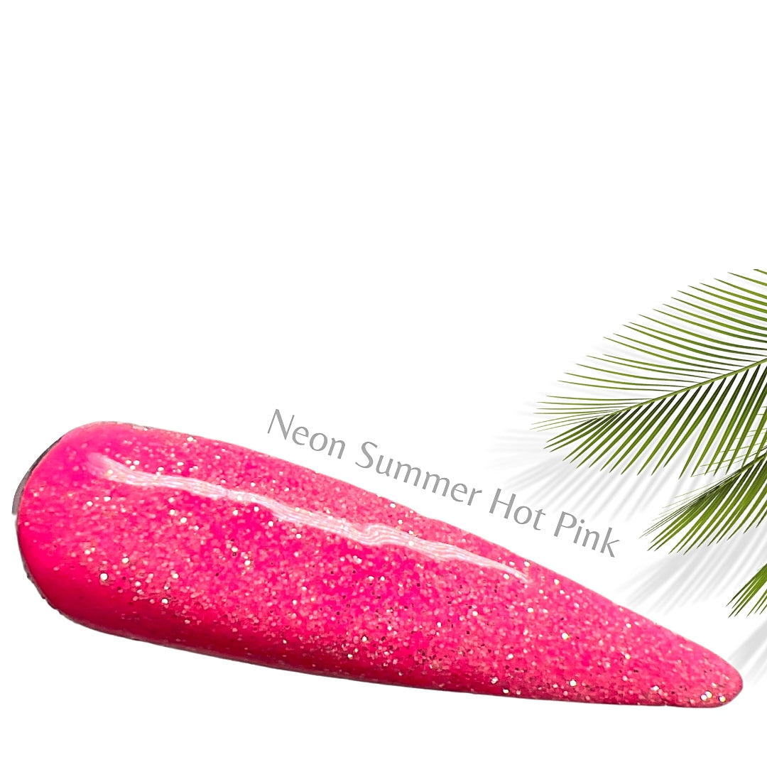 Neon Summer Hot Pink- Reflective Dip - Sundara Nails