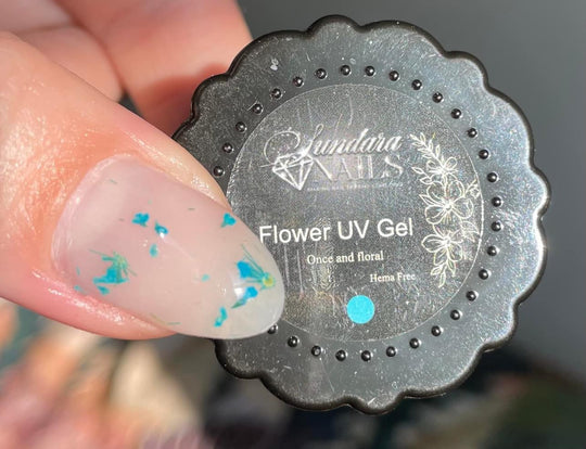 Once in Flora- Teal Flower Gel Polish - Sundara Nails