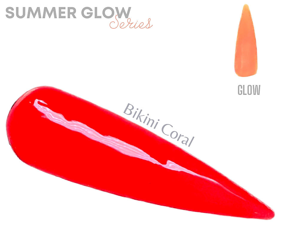 Bikini Coral- Glow Acrylic + Dip Powder - Sundara Nails