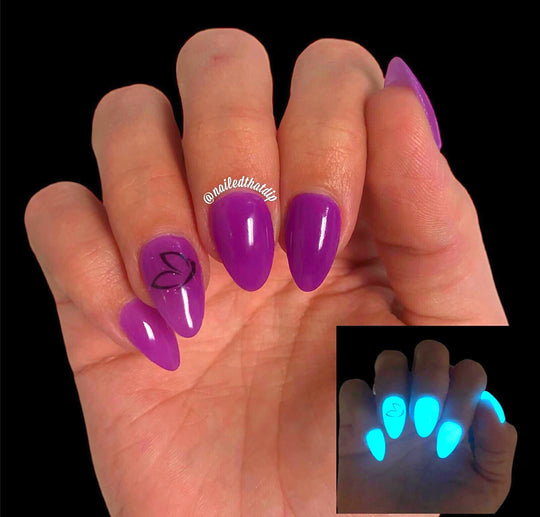 Luscious Violet- Glow Acrylic + Dip Powder - Sundara Nails