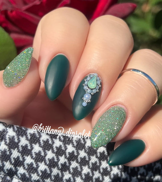 Elfing around is a dark green gel polish