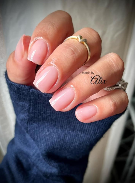 Elegance builder gel is a nude color
