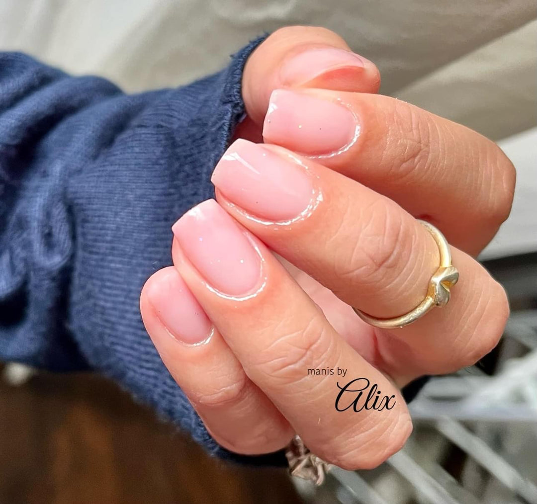 Elegance builder gel is a nude color