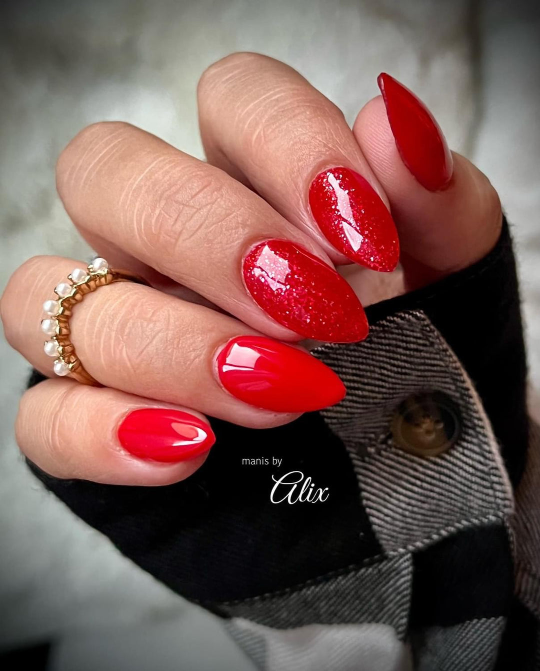 It’s Christmas is a red platinum glitter 