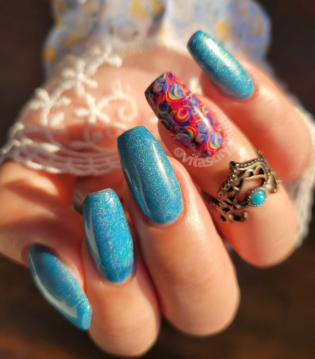 Aqua- Holographic Gel Glitter - Sundara Nails