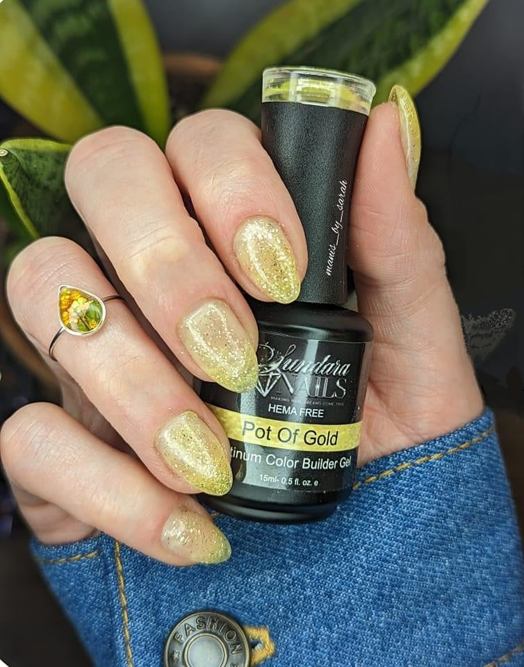 Pot of Gold- Platnium Glitter Builder Gel (Hema Free) - Sundara Nails
